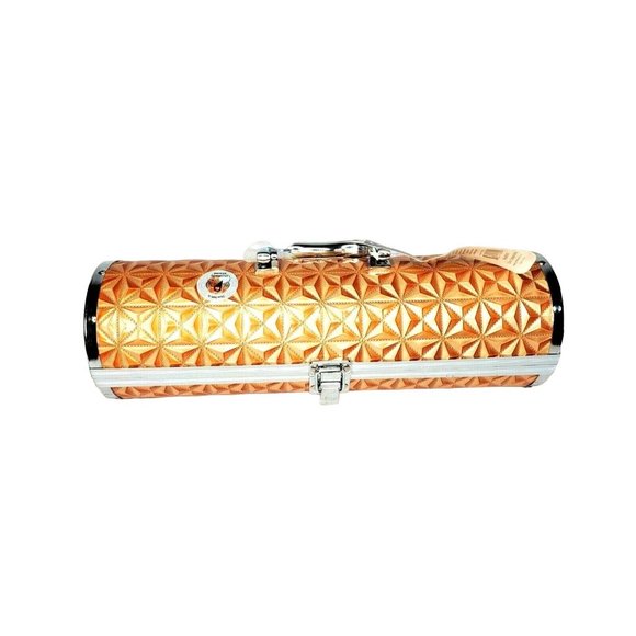 Electronically Protected Rigid Hard Case Orange Vernis Wine Purse - Picture 1 of 11